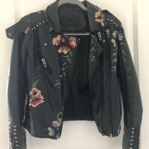 Blank NYC floral leather jacket
